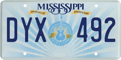 MS license plate DYX492