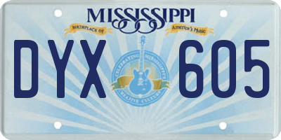 MS license plate DYX605