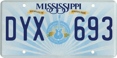 MS license plate DYX693