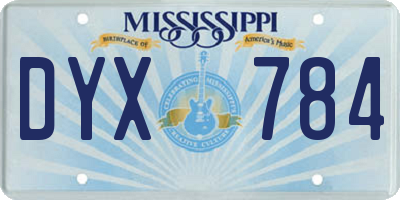MS license plate DYX784
