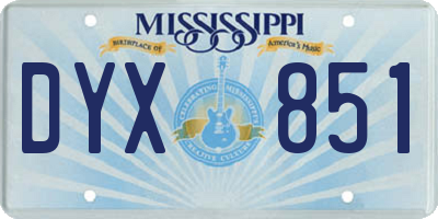 MS license plate DYX851