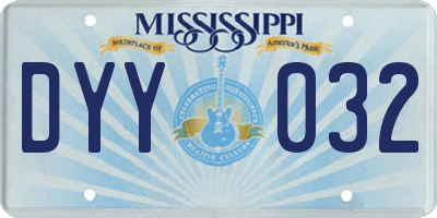 MS license plate DYY032