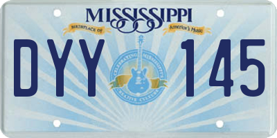 MS license plate DYY145
