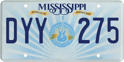 MS license plate DYY275
