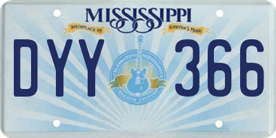MS license plate DYY366