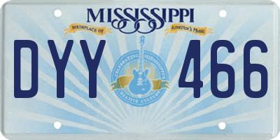 MS license plate DYY466