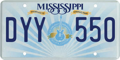 MS license plate DYY550