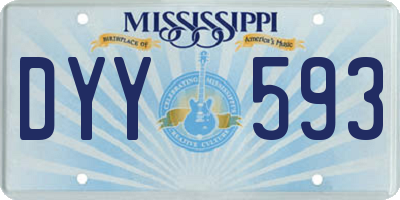 MS license plate DYY593