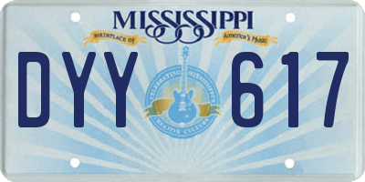 MS license plate DYY617