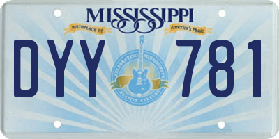 MS license plate DYY781