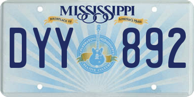 MS license plate DYY892