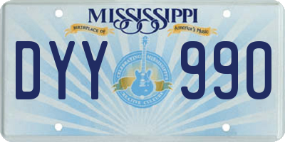 MS license plate DYY990