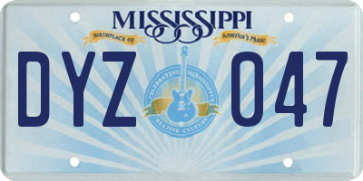 MS license plate DYZ047