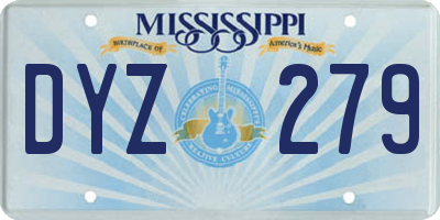 MS license plate DYZ279