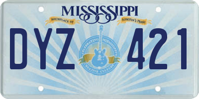 MS license plate DYZ421