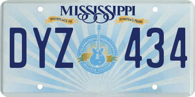 MS license plate DYZ434