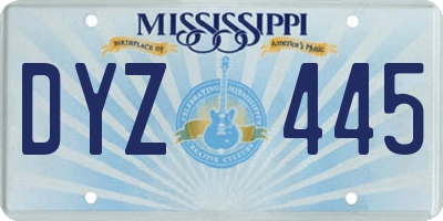 MS license plate DYZ445