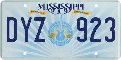 MS license plate DYZ923
