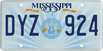 MS license plate DYZ924