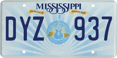 MS license plate DYZ937