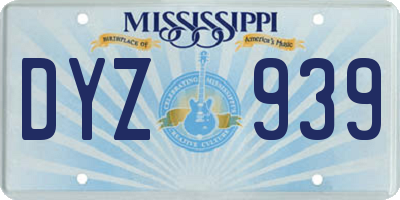 MS license plate DYZ939