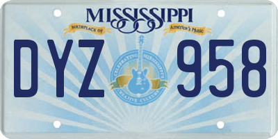 MS license plate DYZ958
