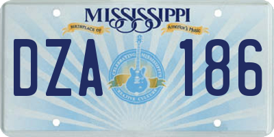 MS license plate DZA186