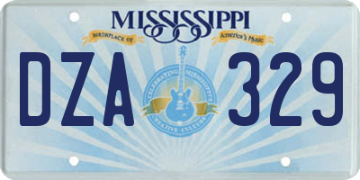 MS license plate DZA329