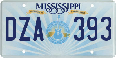 MS license plate DZA393