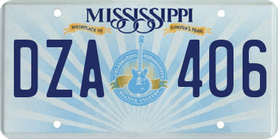 MS license plate DZA406