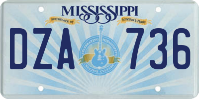 MS license plate DZA736