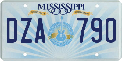 MS license plate DZA790