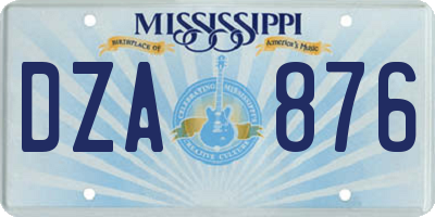 MS license plate DZA876