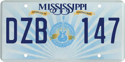 MS license plate DZB147