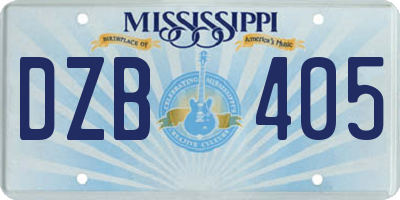 MS license plate DZB405