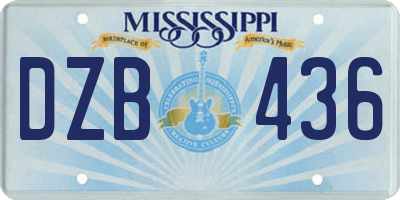MS license plate DZB436