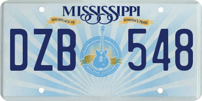 MS license plate DZB548