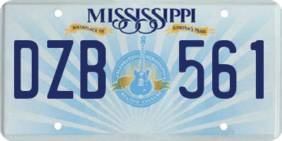 MS license plate DZB561