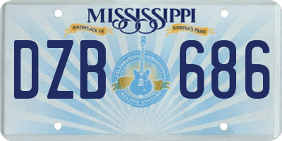 MS license plate DZB686