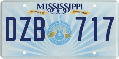 MS license plate DZB717