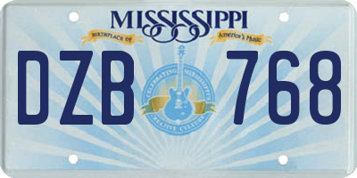 MS license plate DZB768