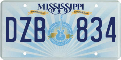 MS license plate DZB834