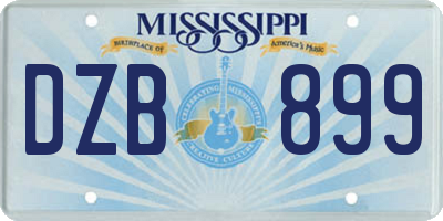 MS license plate DZB899