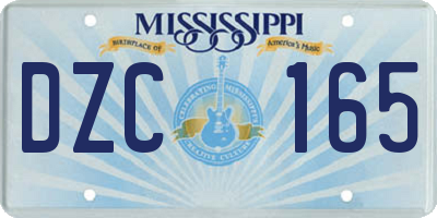 MS license plate DZC165