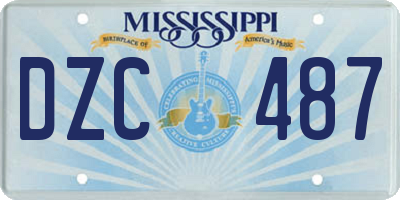 MS license plate DZC487