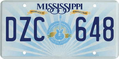 MS license plate DZC648