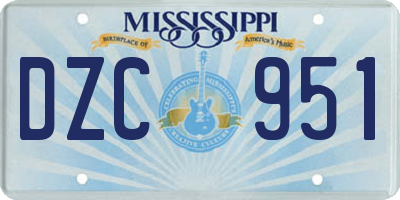 MS license plate DZC951