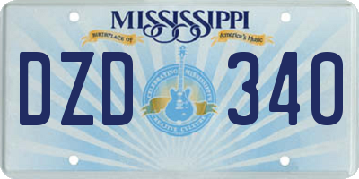 MS license plate DZD340