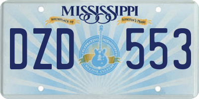 MS license plate DZD553