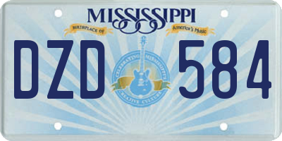 MS license plate DZD584